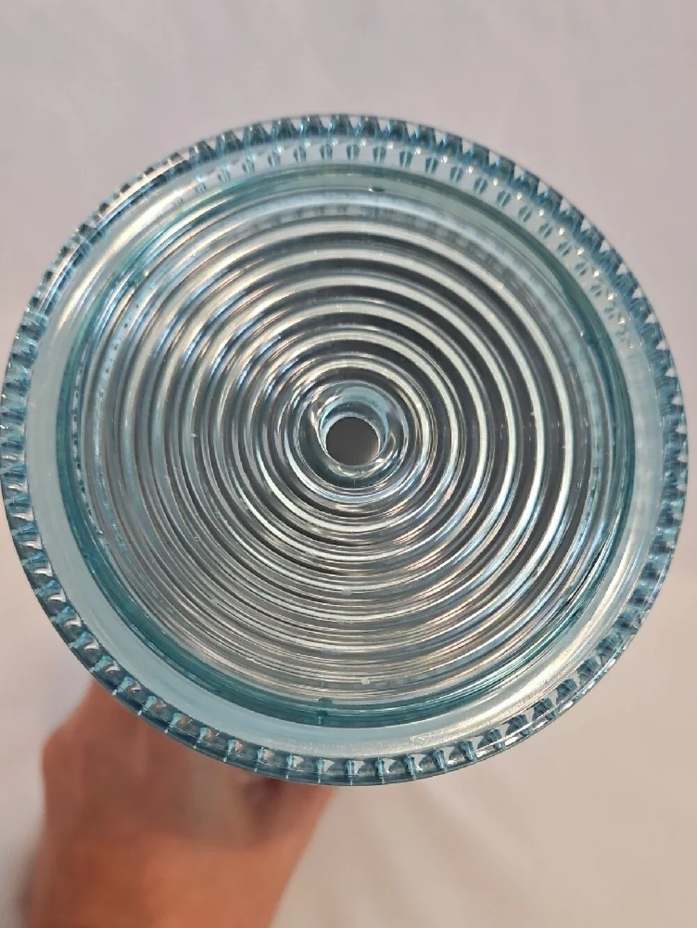 STARBUCKS- Iridescent Blue and Pink Textured Glass Tumbler